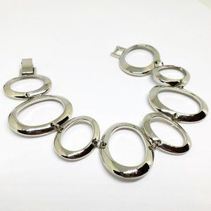 Lia Sophia PARADOX Silver Modernist Art Deco Style Oval Links Bracelet